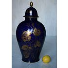 Ваза большая Интерьерная кобальт с золотом Европа 40см высота