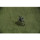 Кольцо  " Ящерица "  с серебрением  Р. 16