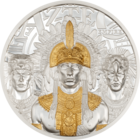 Острова Кука 20 долларов 2025г. "Империя Ацтеков". 24К Gold. Монета в капсуле; подарочной рамке - футляре; сертификат; коробка. СЕРЕБРО 93,30гр.(3 oz).