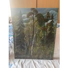 Картина холст масло березовая роща