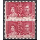 61.BrKS. Великобритания. Колонии.  Антигуа. Коронация Георга VI и Елизаветы. 1937 г. 1P. Mi.#75. Пара. MNH.