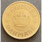 Монета 2 кроны 1924 год. Дания. Король Кристиан X.