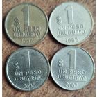 Уругвай 1 песо 1994, 1998, 2005, 2007