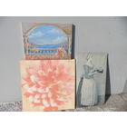 Картины 3 шт.репродукции на ткани и на картоне,70-е г.С рубля.