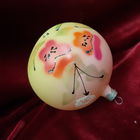 Ирушка ёлочная Шар с маками и одуванчиком, стекло. СССР