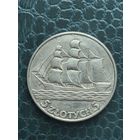 5 злотых 1936 кораблик Гдыня монета в блеске