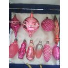 Лот розовых ёлочных игрушек СССР.