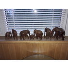 Семь слонов из дерева. Ручная работа. Фэн-шуй. Винтаж