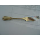 Вилка столовая, старинная, царская Россия, латунь (бронза?), дл.20 см