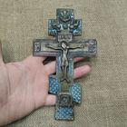 Крест Распятие, 19 век. Эмаль.