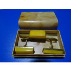 Запонки с зажимом для галстука, винтаж СССР, янтарь "желток"