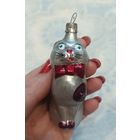 Елочные игрушки, стекло, кот, кошка