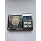 1 марка Россия для Финляндии 1907 года. Серебро 868. Монета не чищена. П45672.