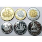 Бассас-да-Индия Набор 6 шт. 10, 20, 50, 100, 200, 500 франков 2012 года "Парусники " Корабли"