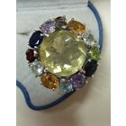 Кольцо, серебро,натуральные камни,бирка