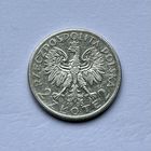 Монета СЕРЕБРО Польша 2 злотых 1933 год Ядвига ОТЛИЧНЫЕ
