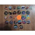 Фишки игровые покемон, пог , pog,  тачки, подводная братва, сезон охоты, смешарики, лунтик, кунг-фу панда, формула , CAPS КЭПС фишки  26 шт.