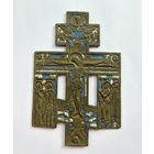 Распятие с предстоящими эмаль, Сохран!!! 19 век. Оригинал