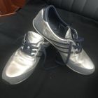 ADIDAS Кроссовки серебристые Кожа натуральна Обувь длина стельки 24,5 см