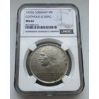 5 марок 1929 А. Лессинг NGC МС62