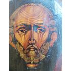 Старинная икона Николая чудотворца с предстоящими святыми.