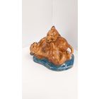 Статуэтка играющие львята , майолика,обливная керамика, Гжель