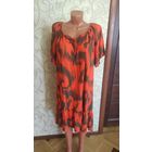 Красивенное легкое платье на 66-68 размер. 100% хлопок. Ярко оранжевого цвета. Длина 100 см, ПОгруди 72 см, ПОбедер 78 см. Покупала в Турции за 55 евро. Приобрела себе несколько цветов. Пару раз б/у.