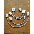 Контактные коробки соединенные проводом в оплётке 20 и 40см, 4 штуки