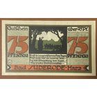 Нотгельд 75 пфеннигов 1921 год. Бад-Зудероде-Гарц. Веймарская республика