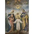 Старинная литография Святое Семейство