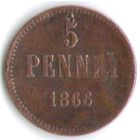 5 пенни 1866 год _состояние VF