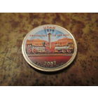 25 центов, цветной квотер США, штат Юта