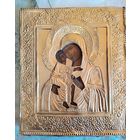Икона Божией Матери Федоровская, 19 век! Оклад позолота! Люкс. С рубля без мнц!