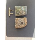 Пряжка старого образца большой медальон + железная ПМВ