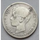 Испания 1 песета 1899 г.