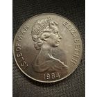 Монета. 1 крона Острова Мэн 1984 года выпуска, посвященная XXIII летним Олимпийским играм в Лос-Анджелесе