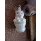 Елочная игрушка СССР . Кот в корзинке