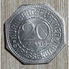 Монета 20 пфеннигов 1919 год. Нюрнберг. Веймарская республика
