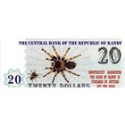 БОНА КУПЮРА 20 долларов Республика Канди. Пресс ЖИВОТНЫЕ НА БАНКНОТАХ