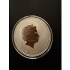 1 доллар 2008 г.  Год Быка.  Елизавета 2.  Австралия.  УНЦИЯ. СЕРЕБРО. 999 пр.