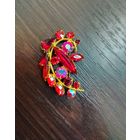 Винтажная брошь чехословацкой бижутерии эффектом Аврора Бореалис.