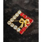 Брошь Чехословакия СССР с краснми вставками