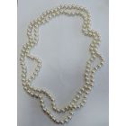 Бусы серебристые. Длина 120 см. Стекло. Европа 70-х.