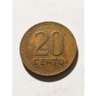 Литва 20 центов 1991