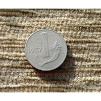 Werty71 Италия 1 лира 1957 Рог изобилия весы