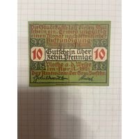 10 пфенингов (нотгельды) г. Германия.-1412