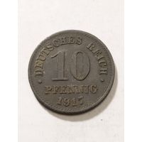 Германия 10 пфенинг 1917