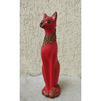 Статуэтка красная Кошка, высота 47.5 см
