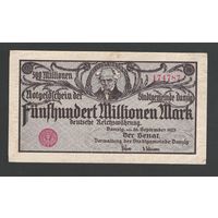 Данциг 500000000 марок 1923 года. Тип Р-28b. Состояние aUNC