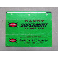 01-269 Обертка фантик от жевачки жевательной резинки Dandy Supermint Дания 1970-е